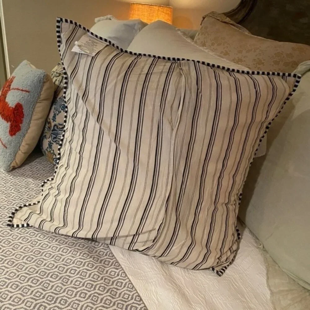 West Elm Cotton Quilted Striped Euro Sham Taupe​​​​​​​
